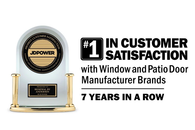 Renewal recognized by JD Power as America's #1 Window and Patio Door Manufacturer and Retailer for Customer Satisfaction