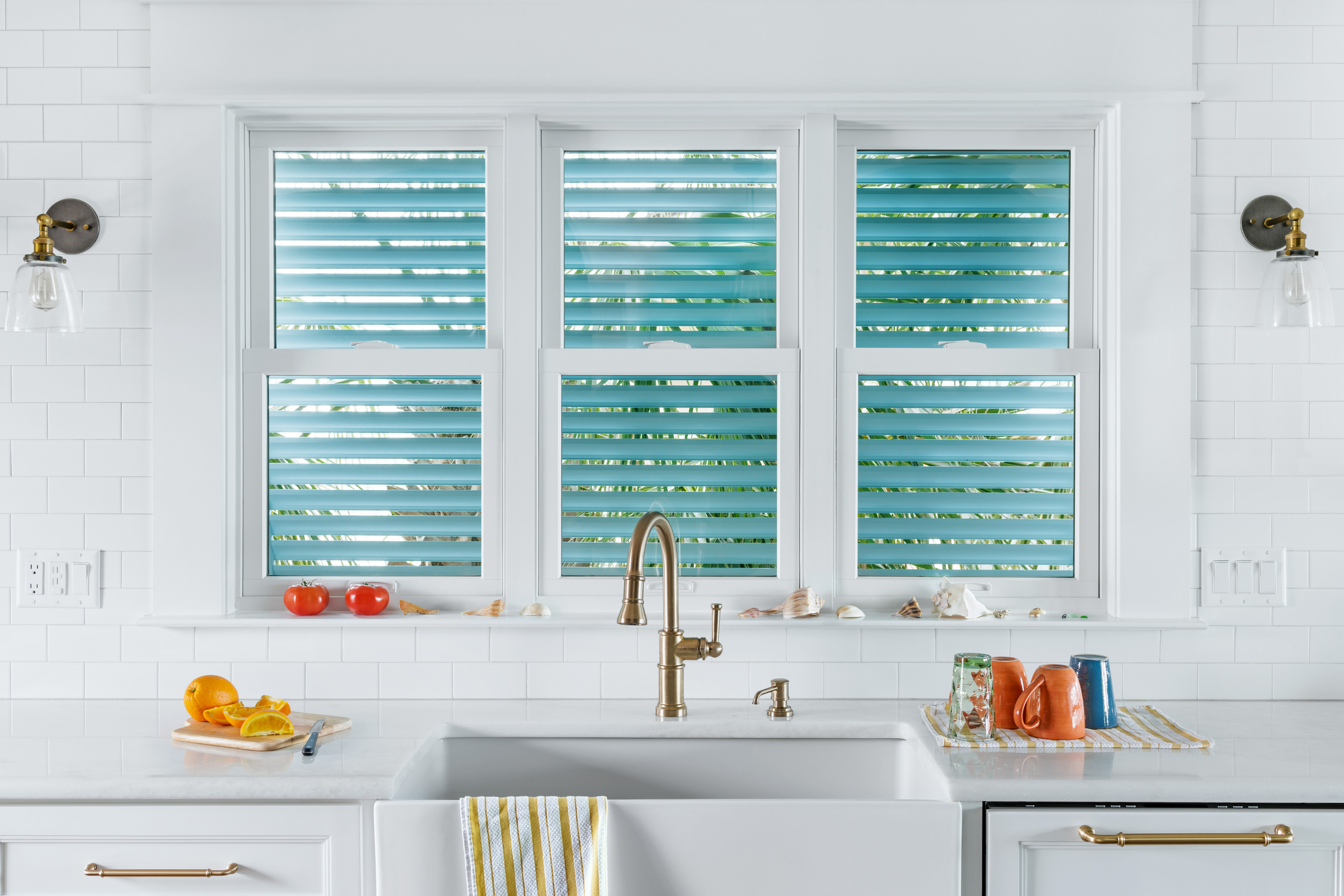 kitchen with bahama shutters
