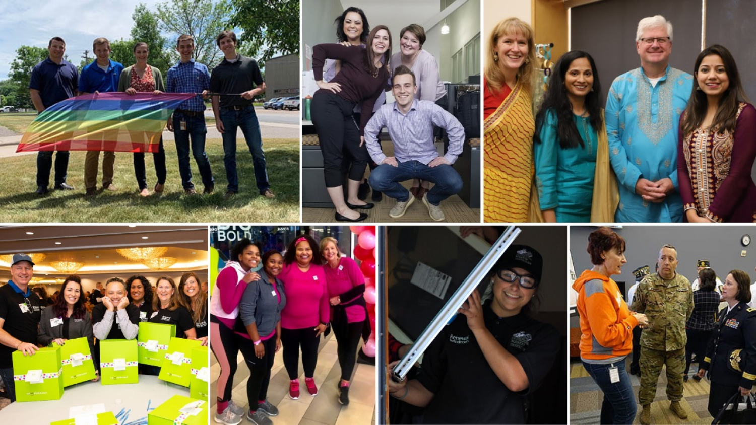 This is collage displaying renewal by Andersen's culture and inclusiveness